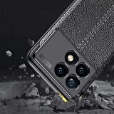 Poco F6 Pro Silikon Kılıf Deri Desenli Kamera Korumalı Darbe Emici Kapak