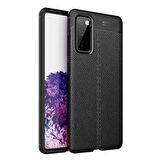 Samsung Galaxy S20 FE Silikon Kılıf Deri Desenli Kamera Korumalı Darbe Emici Kapak