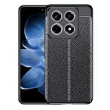 Xiaomi 14T Uyumlu Silikon Kılıf Deri Desenli Kamera Korumalı Darbe Emici Kapak