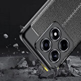 Xiaomi 14T Pro Uyumlu Silikon Kılıf Deri Desenli Kamera Korumalı Darbe Emici Kapak
