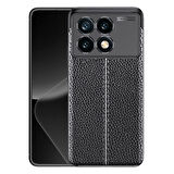 Xiaomi 15 Silikon Kılıf Deri Desenli Kamera Korumalı Darbe Emici Kapak