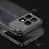 Xiaomi 15 Silikon Kılıf Deri Desenli Kamera Korumalı Darbe Emici Kapak