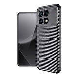 Poco X6 Pro Uyumlu Silikon Kılıf Karbon Desenli Darbe Emici Autofocus Tam koruma Kapak