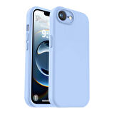 Apple iPhone 16e Uyumlu Silikon Kılıf - Kamera Korumalı Esnek Pastel Renk Kapak - Mavi