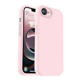 Apple iPhone 16e Uyumlu Silikon Kılıf - Kamera Korumalı Esnek Pastel Renk Kapak - Pudra Pembe