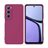 Realme C75 Uyumlu Silikon Kılıf - Kamera Korumalı Esnek Pastel Renk Kapak - Mürdüm