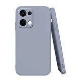 Oppo Reno 13 Uyumlu Silikon Kılıf - Kamera Korumalı Esnek Pastel Renk Kapak - Gri