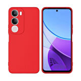 Vivo Y19S Uyumlu Silikon Kılıf - Kamera Korumalı Esnek Pastel Renk Kapak - Kırmızı