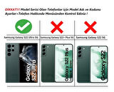 Samsung Galaxy S22 Ultra Uyumlu Kılıf Yüzüklü Standlı Extra Darbe Koruma Sert Silikon Kapak - Yeşil
