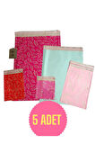 5 ADET METALİZE HEDİYE POŞETİ KENDİNDEN YAPIŞKANLI 11x12, 12x17, 15x25, 25x35, 30x45 1'er tane