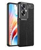 Oppo A79 5G Deri Desenli Silikon Kılıf - Ultra Darbe Emici Kamera Korumalı Kapak