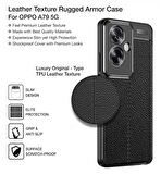 Oppo A79 5G Deri Desenli Silikon Kılıf - Ultra Darbe Emici Kamera Korumalı Kapak