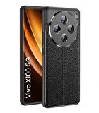 Vivo X100 Deri Desenli Silikon Kılıf - Ultra Darbe Emici Kamera Korumalı Kapak