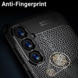 Samsung Galaxy A55 Uyumlu Deri Desenli Silikon Kılıf - Ultra Darbe Emici Kamera Korumalı Kapak