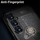 Samsung Galaxy S23 FE Uyumlu Deri Desenli Silikon Kılıf - Extra Darbe Emici Kamera Korumalı Kapak