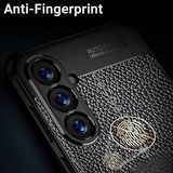 Samsung Galaxy S24 Uyumlu Deri Desenli Silikon Kılıf - Extra Darbe Emici Kamera Korumalı Kapak
