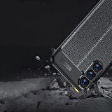 Samsung Galaxy S24 Plus Uyumlu Deri Desenli Silikon Kılıf - Extra Darbe Emici Kamera Korumalı Kapak