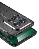 Xiaomi 14 Pro Deri Desenli Silikon Kılıf - Extra Darbe Emici Kamera Korumalı Kapak