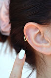 Rodyum Gold Burgu Halka Helix Piercing Kıkırdak Küpesi Lob Altın Model Tek Adet