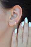Rodyum Gold Burgu Halka Helix Piercing Kıkırdak Küpesi Lob Altın Model Tek Adet
