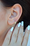 Tektaş Kalp Helix Piercing Kıkırdak Lob Halka Model Küpe Tek Adet