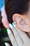Zirkon Taşlı Kalp Helix Piercing Tragus Kıkırdak Lob Küpesi Tek Adet