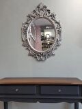 Ayna Denizi Vintage Silver Taç Model Gümüş Renk Dekoratif Ayna