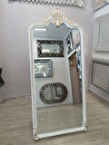 Ayna Denizi Princess White Gold Model Beyaz Altın Renk Dekoratif Ayaklı Boy Aynası