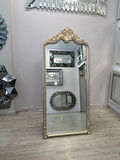 Ayna Denizi Princess Shiny Gold Model Platin Altın Renk Dekoratif Ayaklı Boy Aynası