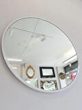Ayna Denizi Circle Eighty White Model Beyaz Renk Metal Çerçeveli Yuvarlak Dairesel Dekoratif Ayna