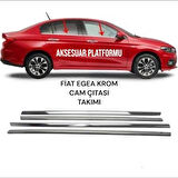 Fiat Egea  Paslanmaz Çelik Krom Cam Çıtası Takımı 4 Prç