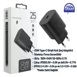 Samsung Galaxy A71 Uyumlu 25W Type-C Girişli Super Hızlı Şarj Cihazı Adaptör - İthalatçı Garantili - Siyah