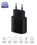 Samsung Galaxy Note 10 Uyumlu 25W Type-C Girişli Super Hızlı Şarj Cihazı Adaptör - İthalatçı Garantili - Siyah