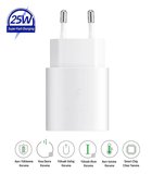 Samsung Galaxy A15 Uyumlu 25W Type-C Girişli Super Hızlı Şarj Cihazı Adaptör - İthalatçı Garantili - Beyaz