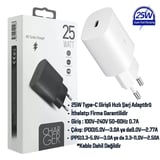 Samsung Galaxy Z Flip 7 Uyumlu 25W Type-C Girişli Super Hızlı Şarj Cihazı Adaptör - İthalatçı Garantili - Beyaz