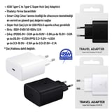 Samsung Galaxy A27 Uyumlu 45W Type-C Girişli Super Hızlı Şarj Cihazı Adaptör - İthalatçı Garantili - Siyah