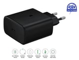Samsung Galaxy A37 Uyumlu 45W Type-C Girişli Super Hızlı Şarj Cihazı Adaptör - İthalatçı Garantili - Siyah
