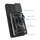 Vivo Y18e Uyumlu Tank Kılıf - Yüzüklü Standlı Extra Darbe Koruma Zırhlı Outdoor Kapak Lacivert