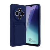 Redmi A4 Uyumlu Kartlıklı Silikon Kılıf Kamera Korumalı Pastel Renk Tonu Esnek Kapak-Lacivert