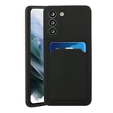 Samsung Galaxy A55 Uyumlu Kartlıklı Silikon Kılıf Kamera Korumalı Pastel Renk Esnek Kapak-Lila