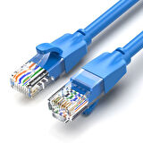 CAT6 1000Mbps Ethernet İnternet Veri RJ45 Kablosu 3 Metre Mavi Kablo
