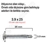 Rysb Apex Akıllı Matkap Uçlu Vidası Pul Başlı Vida  3.9 x 25 MM 100 Adet