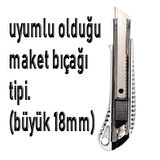 Aletçantam Maket Bıçağı Yedeği Geniş 18mm Kalın Maket Bıçak Yedek Ağzı - 1 Paket