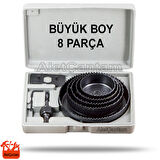 Aletçantam Matkap Ahşap Panç Seti Sunta Delik Açma Takımı Büyük Boy 8 Parça 64 - 127 MM Arası 5 Testere