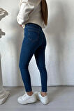 Mavi Yüksek Bel Pantolon Skinny Jeans