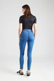 Mid Blue Yüksek Bel Skinny Fit Jean Likralı Cepsiz Tayt Pantolon