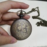 Retro Çiçek Temalı Quartz Köstekli Kolye Saat