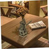 Vintage Metal Hollanda Yel Değirmeni Biblo Antik Bronz 17cm