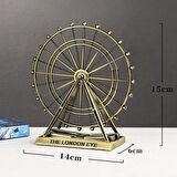 Vintage Metal İngiltere London Eye Biblo Antik Bronz 15 cm