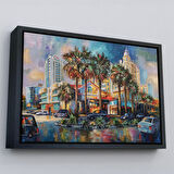 Altın Çerçeveli Yağmurdan Sonra Sevilen Sochi Şehrinin Mimari Manzara Kanvas Duvar Tablosu